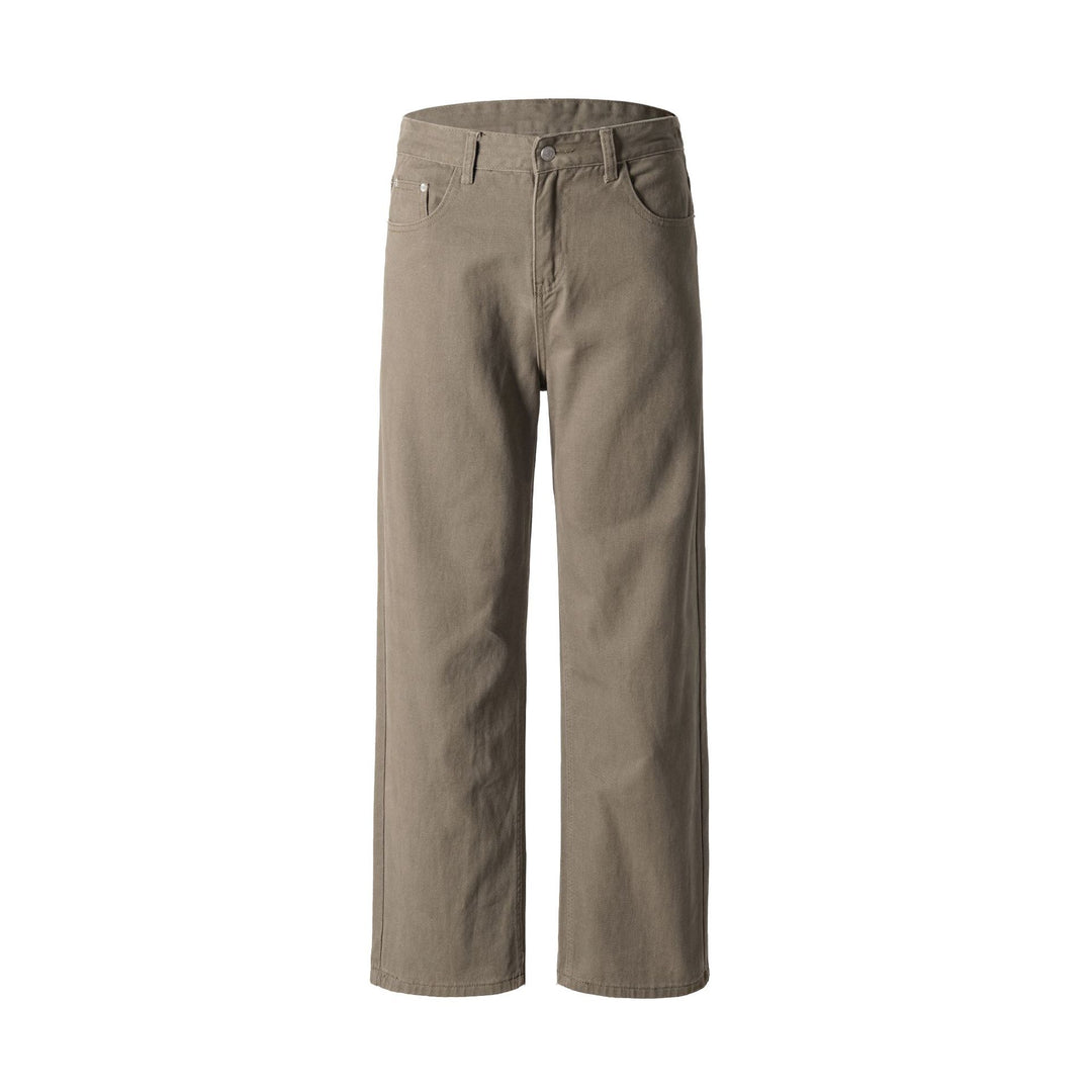 Herren Weite Baumwoll-Jeans mit hohem Bund und Five-Pocket-Design Drune