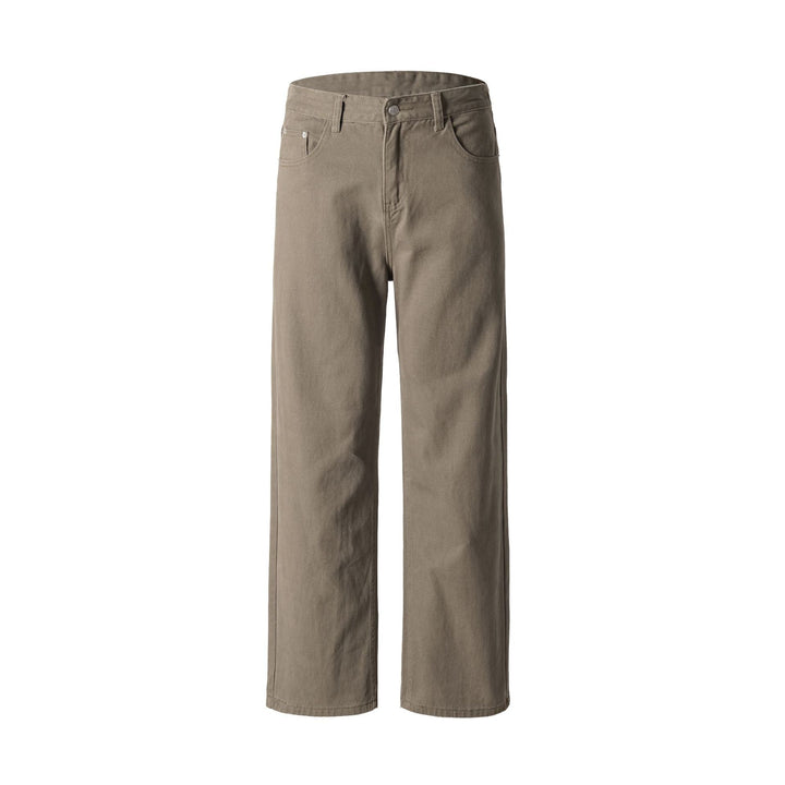 Herren Weite Baumwoll-Jeans mit hohem Bund und Five-Pocket-Design Drune