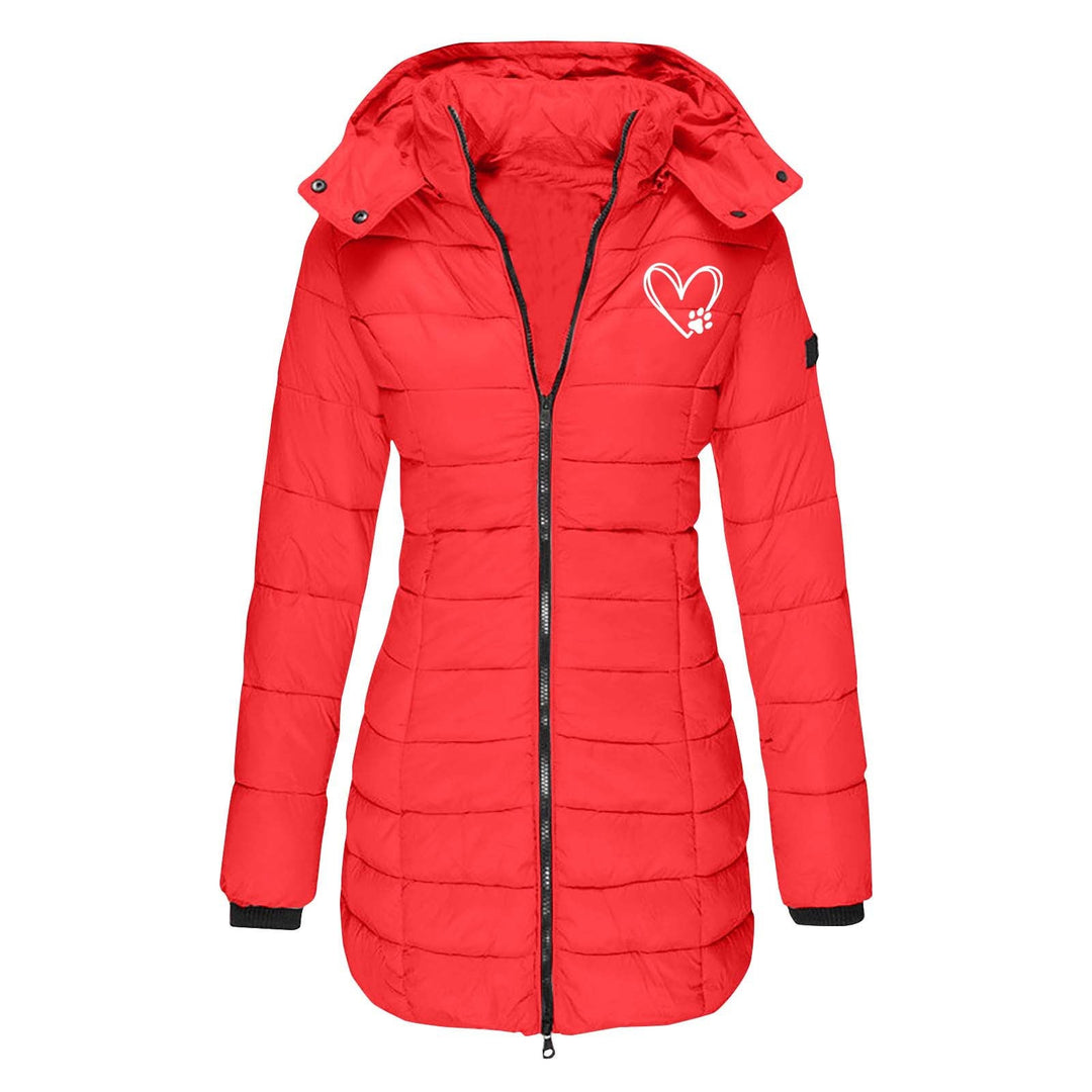 Damen gesteppte Winterjacke mit abnehmbarer Kapuze Drune