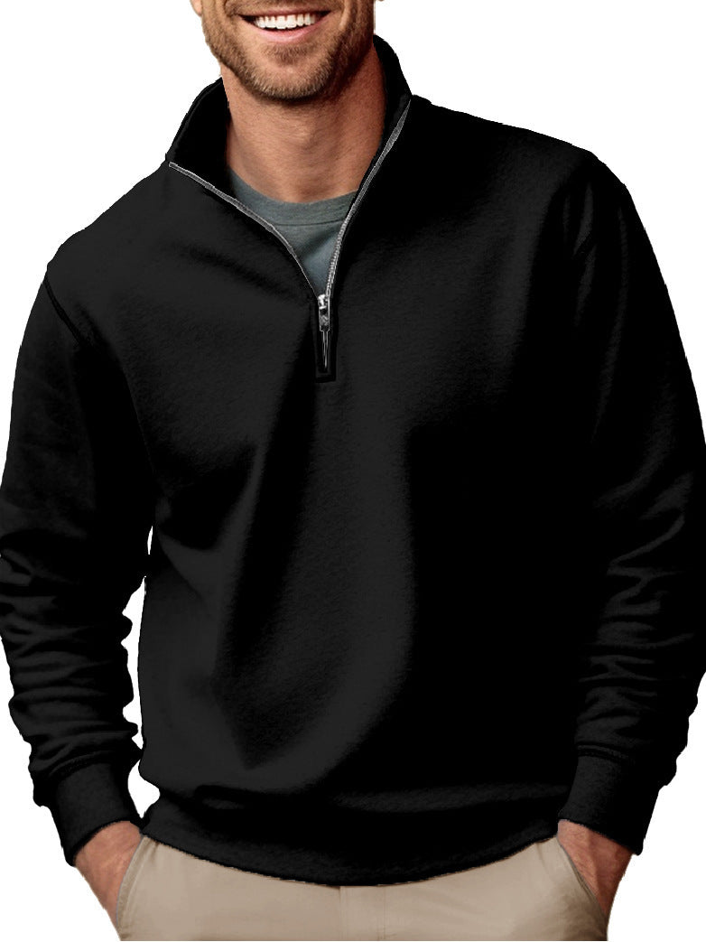Herren nan Halbzip-Sweatshirt mit Stehkragen und weichem Fleece-Innenfutter Drune