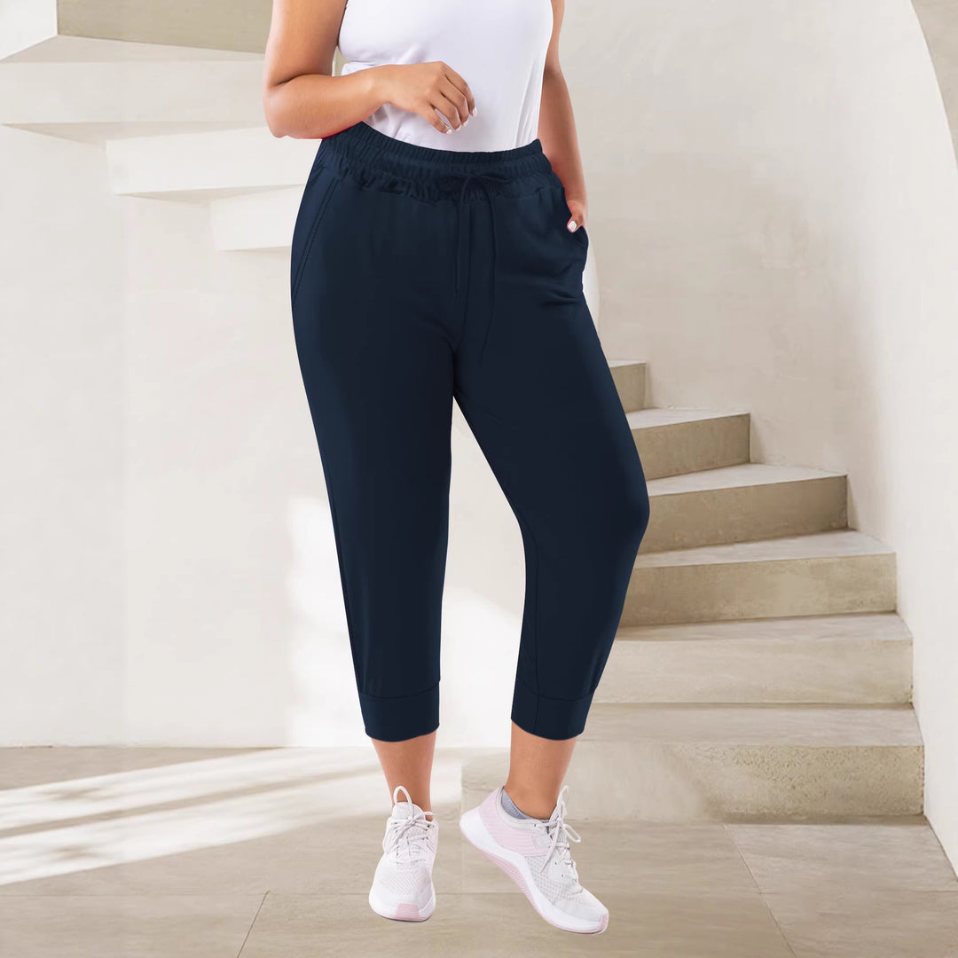 Damen Atmungsaktive Ankle-Joggerhose mit Kordelzug und Eingrifftaschen Drune