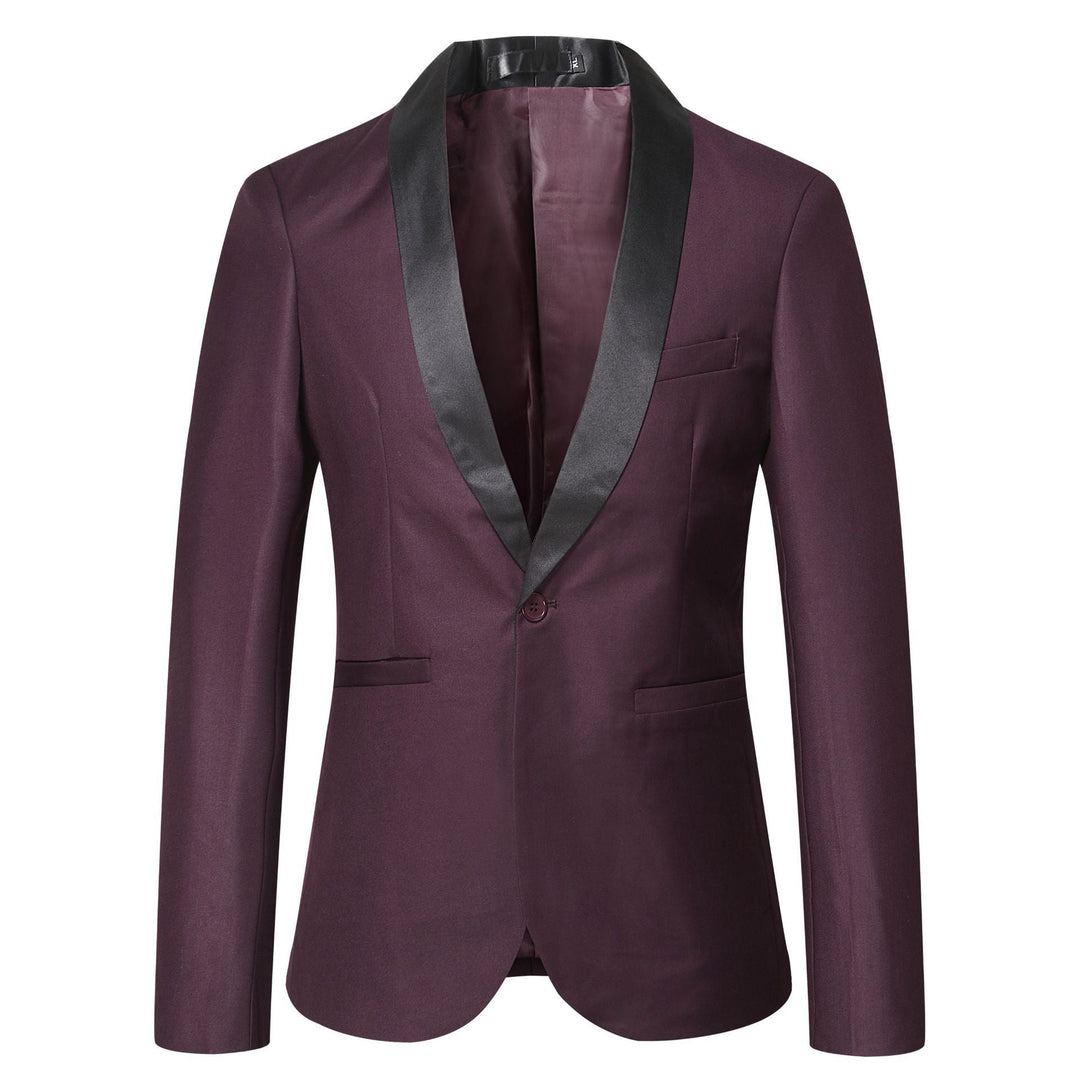 Herren eleganter Smoking-Blazer mit satinierter Reversbesatz Drune
