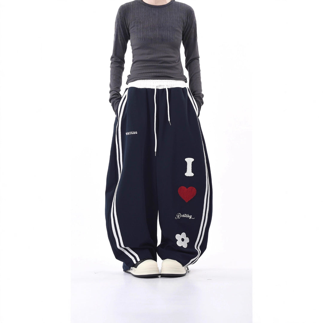Damen Lässige Sporthose mit einzigartigen Stickereien Drune
