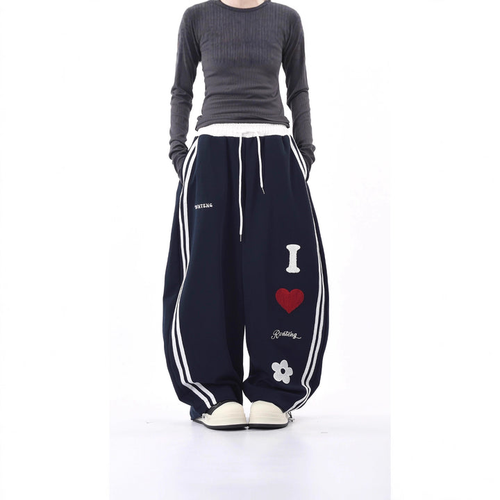 Damen Lässige Sporthose mit einzigartigen Stickereien Drune