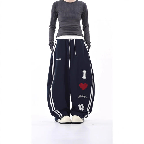 Damen Lässige Sporthose mit einzigartigen Stickereien Drune