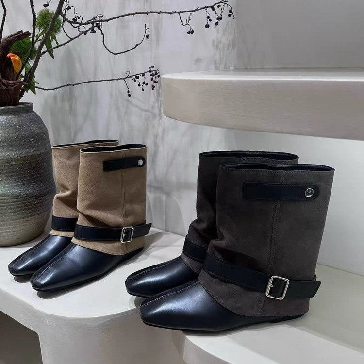 Damen Elegante Stiefeletten mit modischem Riemendesign Drune