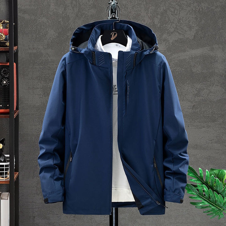 Herren Wasserdichte Softshelljacke mit verstellbarer Kapuze, verschweißten Nähten & wasserfester Front Drune