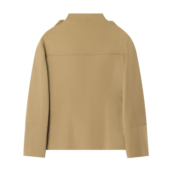 Damen Leichte Utility-Jacke mit Stehkragen, Schulterklappen und aufgesetzten Pattentaschen Drune