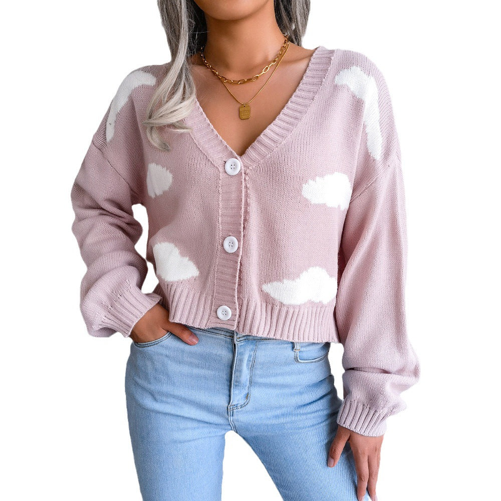Damen Baumwolljacke mit charmantem Wolkendesign und lässigem Schnitt Drune