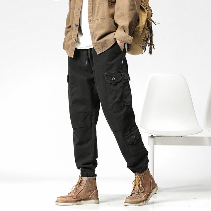 Herren Cargo-Joggerhose mit ergonomischen Kniepaneelen, Tunnelzugbund und elastischen Bündchen Drune