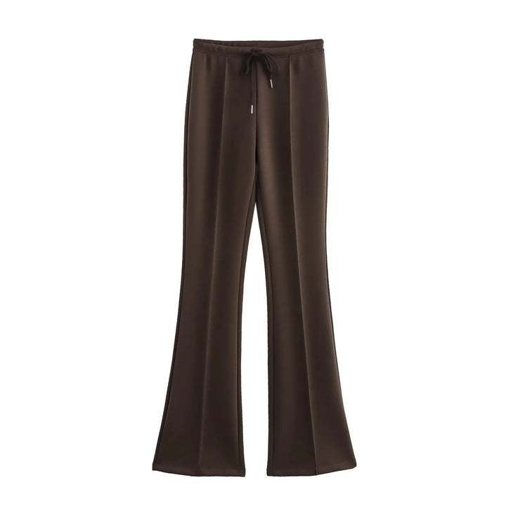 Damen 20+ zweiteiliges Joggingset mit Kapuzen‑Cropped‑Zipjacke und ausgestellter High‑Waist‑Palazzohose Drune