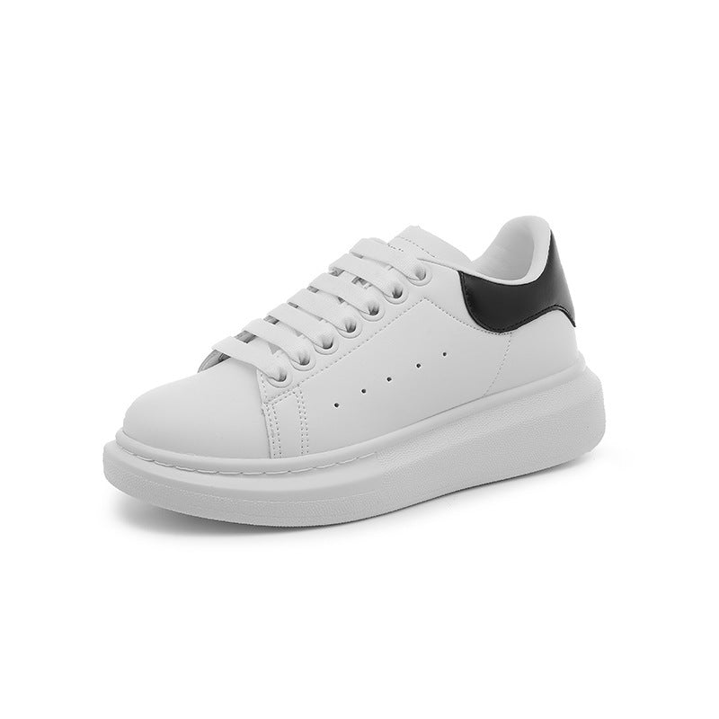 Unisex minimalistische Plateausneaker aus glattem Kunstleder mit gepolstertem Fersenkragen und dämpfender Leichtsohle Drune
