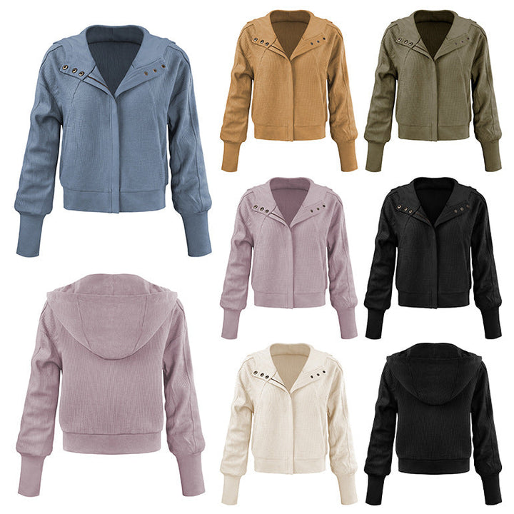 Damen Sportliche Kapuzenjacke aus strukturiertem Material Drune