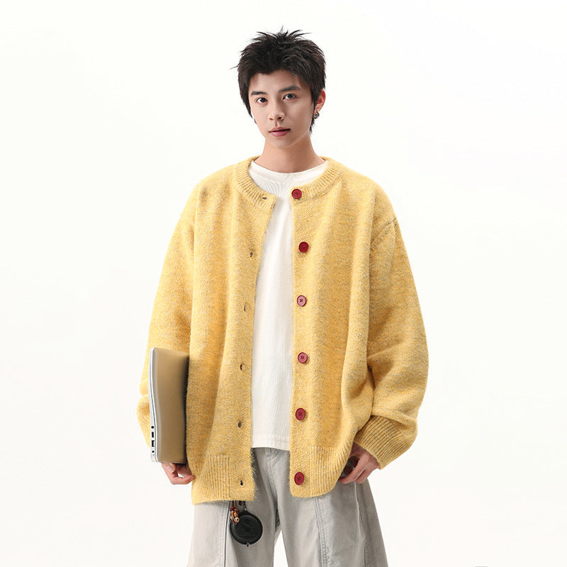 Unisex Oversized Strickjacke mit Knöpfen Drune
