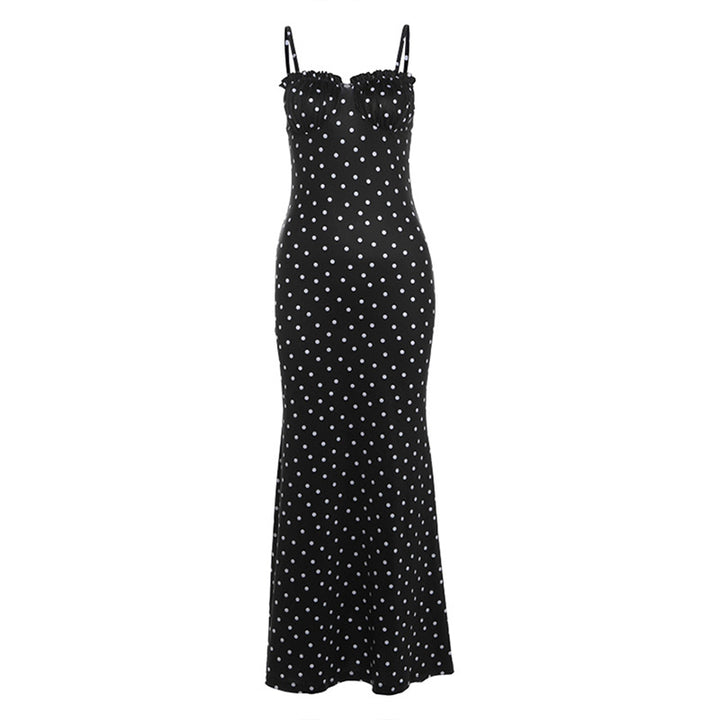 Drune | Kleid mit gepunkteten Strapsen mit Neckholder
