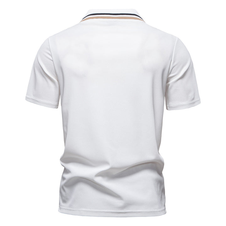 Herren nan modernes Poloshirt mit aufgesetzter Brusttasche und Kontrastbesatz am Polokragen Drune