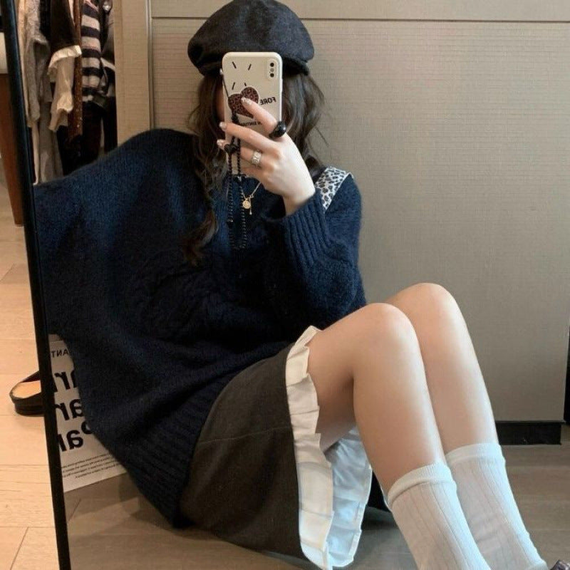 Damen Grobstrickpullover mit dekorativem Zopfdesign Drune