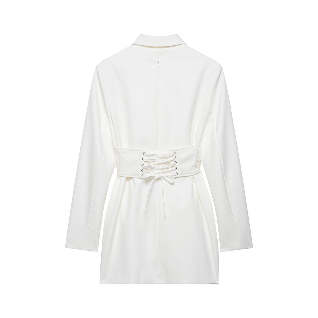 Damen Tailliertes Blazerkleid mit eingearbeiteter Spitzen‑Korsage Drune