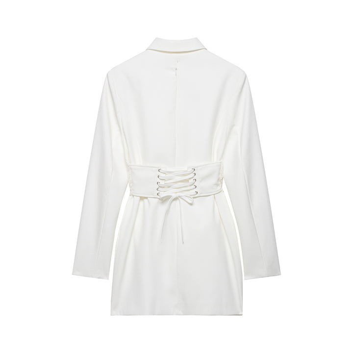 Damen Tailliertes Blazerkleid mit eingearbeiteter Spitzen‑Korsage Drune