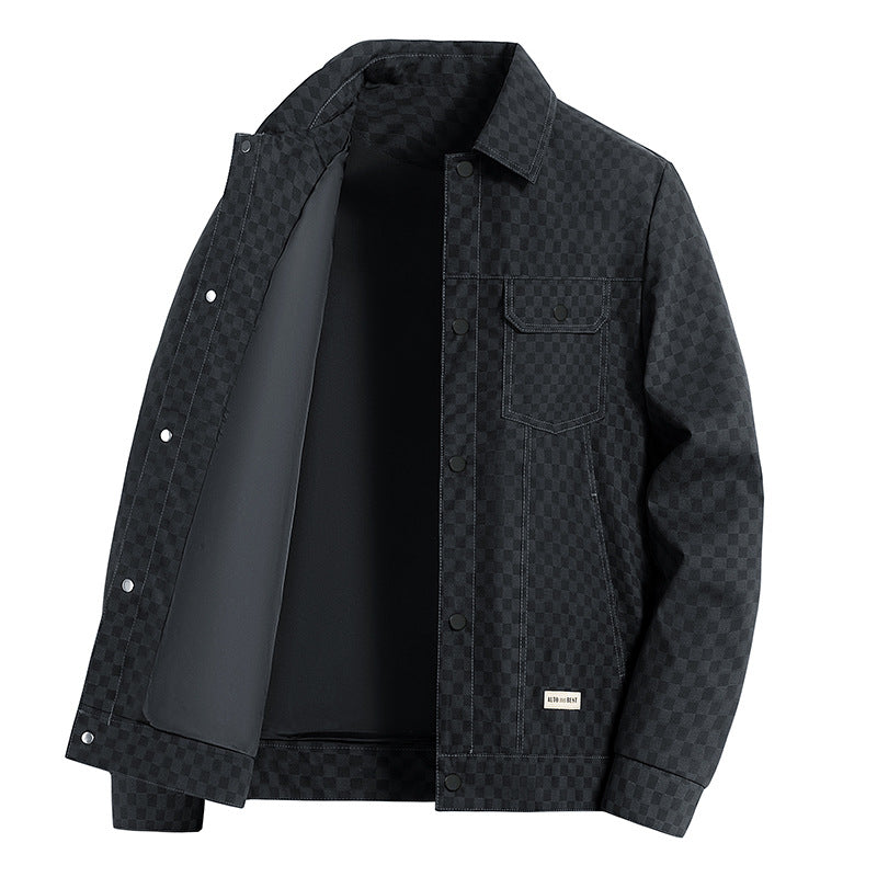 Herren Modische Checks-Jacke Drune