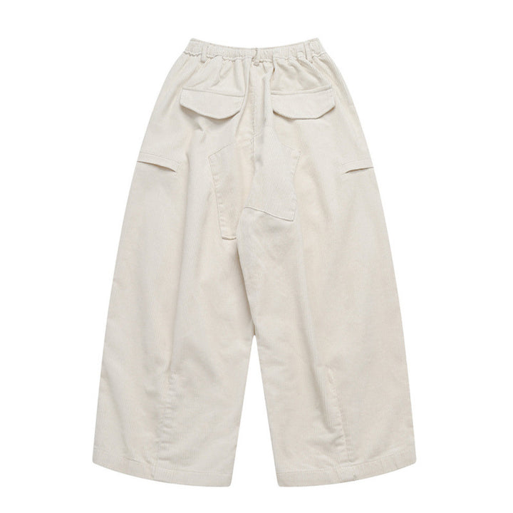 Damen Weite hochtaillierte Cordhose im Culotte‑Schnitt mit Tunnelzug und aufgesetzten Taschen Drune