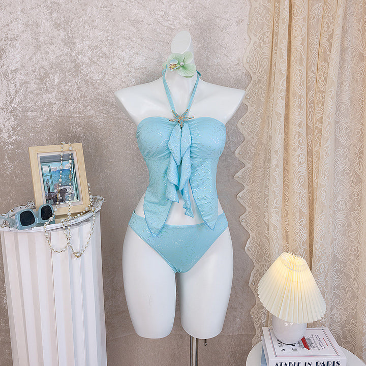 Damen Bandeau-Bikini mit Rüschen Drune