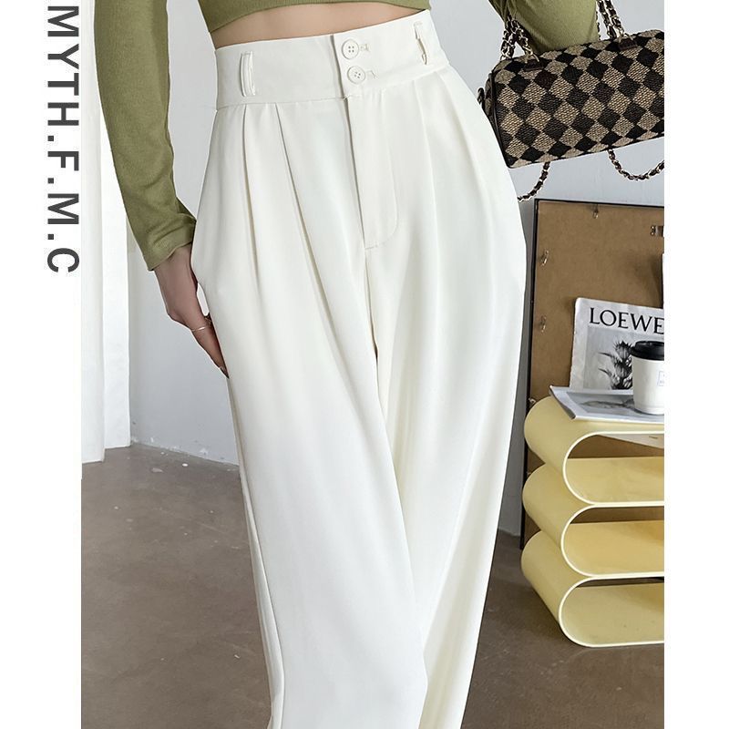 Damen klassische Taillenhose mit elegantem Faltenwurf Drune