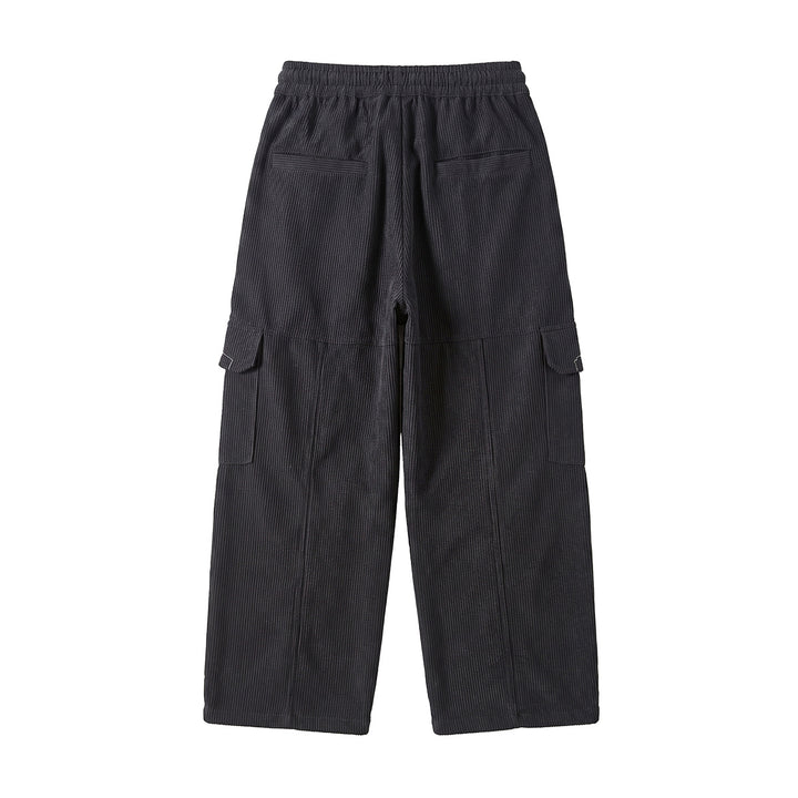 Damen Weite hochtaillierte Cargo‑Hose aus Feincord mit Tunnelzug Drune