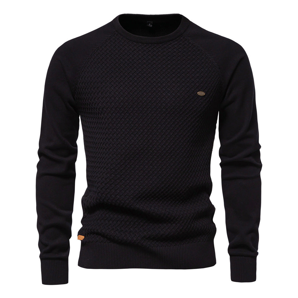 Herren Strickpullover mit modernem Strukturmuster und Rundhalsausschnitt Drune