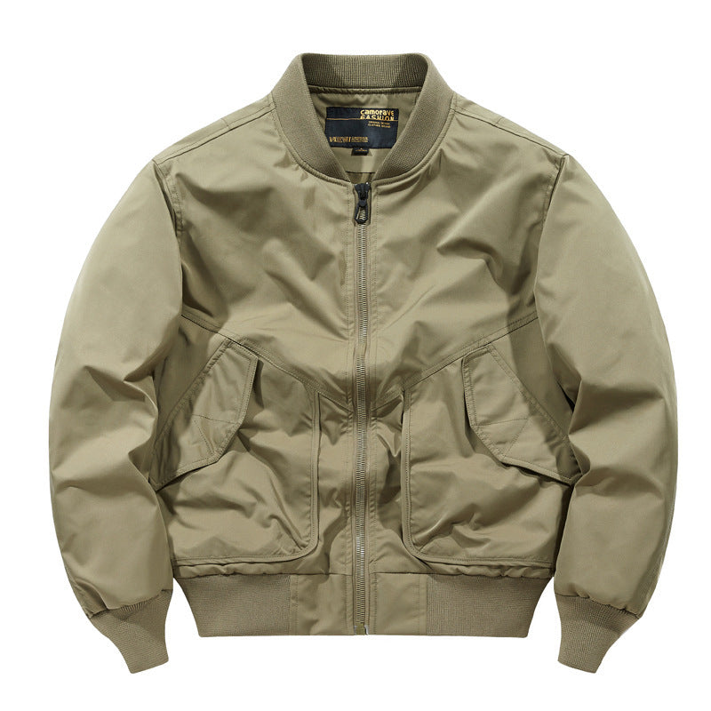 Herren Oversized Nylon‑Bomberjacke mit markanten Klappentaschen und Rippbündchen Drune