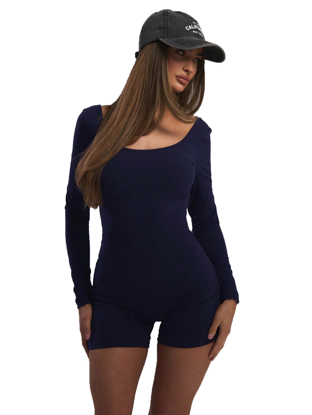 Damen Langarm-Bodysuit mit figurbetontem Schnitt und modischem U-Ausschnitt Drune