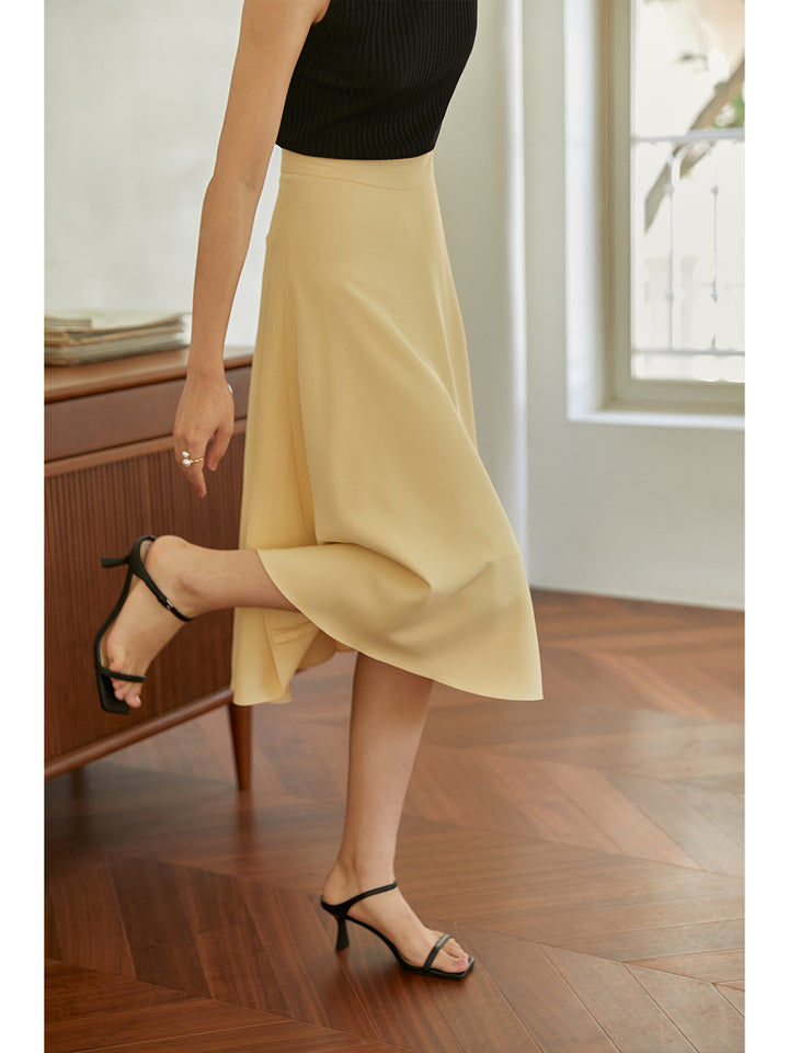 Damen Eleganter Midirock mit fließendem Schnitt Drune
