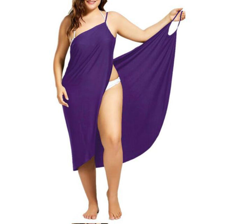 Damen nan vielseitiges Strand-Pareo-Wickelkleid mit Spaghettiträgern und asymmetrischem Saum Drune