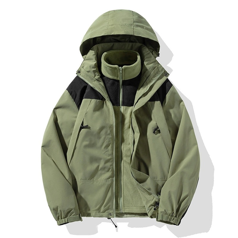 Herren Zweiteiliges Softshell-Set mit abnehmbarem Fleece‑Innenlayer und verstellbarer Kapuze Drune