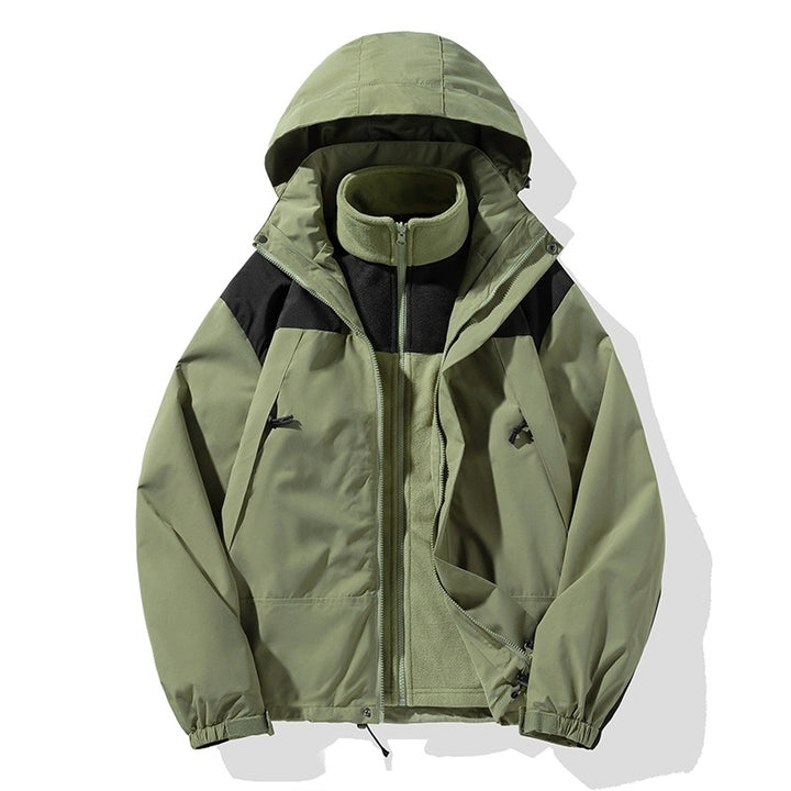 Herren Zweiteiliges Softshell-Set mit abnehmbarem Fleece‑Innenlayer und verstellbarer Kapuze Drune