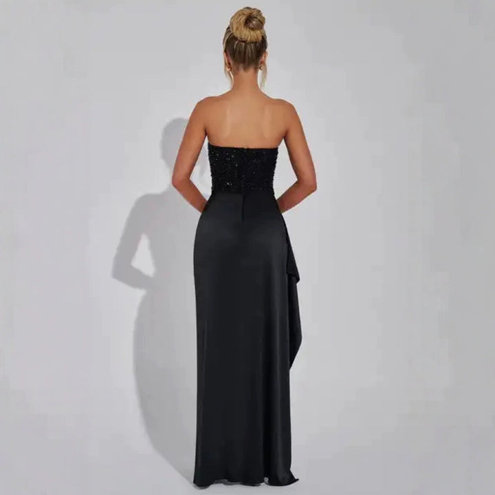 Damen Glamouröses Abendkleid mit herzförmigem Oberteil und asymmetrischem Schlitz Drune