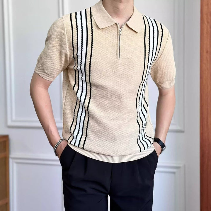 Herren Modisches Poloshirt mit Reißverschluss Drune