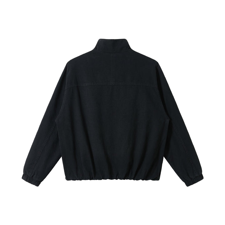 Herren Boxy-Canvas-Fieldblouson mit hohem Stehkragen und elastischem Saum Drune