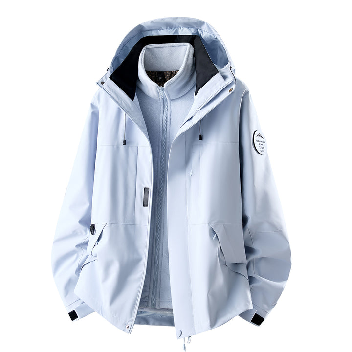 Damen Dreiteilige wasserdichte Outdoorjacke mit abnehmbarem Fleece-Innenlayer Drune