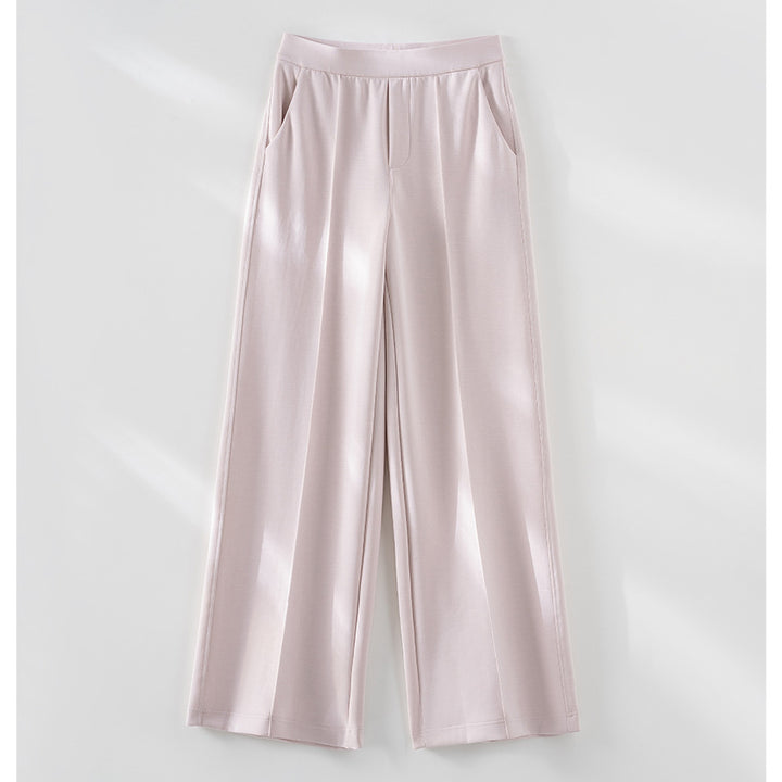 Damen Weite Palazzo-Hose aus Ponte-Jersey mit elastischem Komfortbund und Bügelfalte Drune