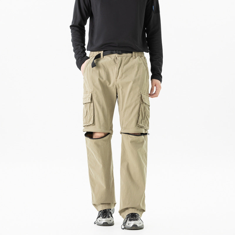 Herren Modulare Cargohose mit Reißverschluss-Beinabtrennung und Multifachtaschen Drune