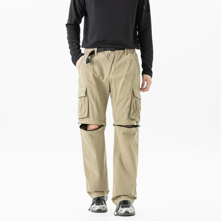 Herren Modulare Cargohose mit Reißverschluss-Beinabtrennung und Multifachtaschen Drune