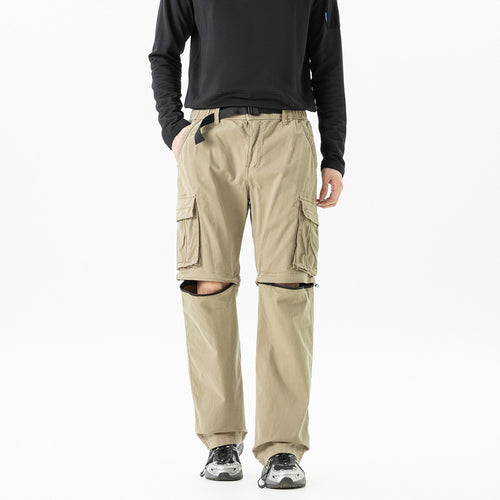 Herren Modulare Cargohose mit Reißverschluss-Beinabtrennung und Multifachtaschen Drune