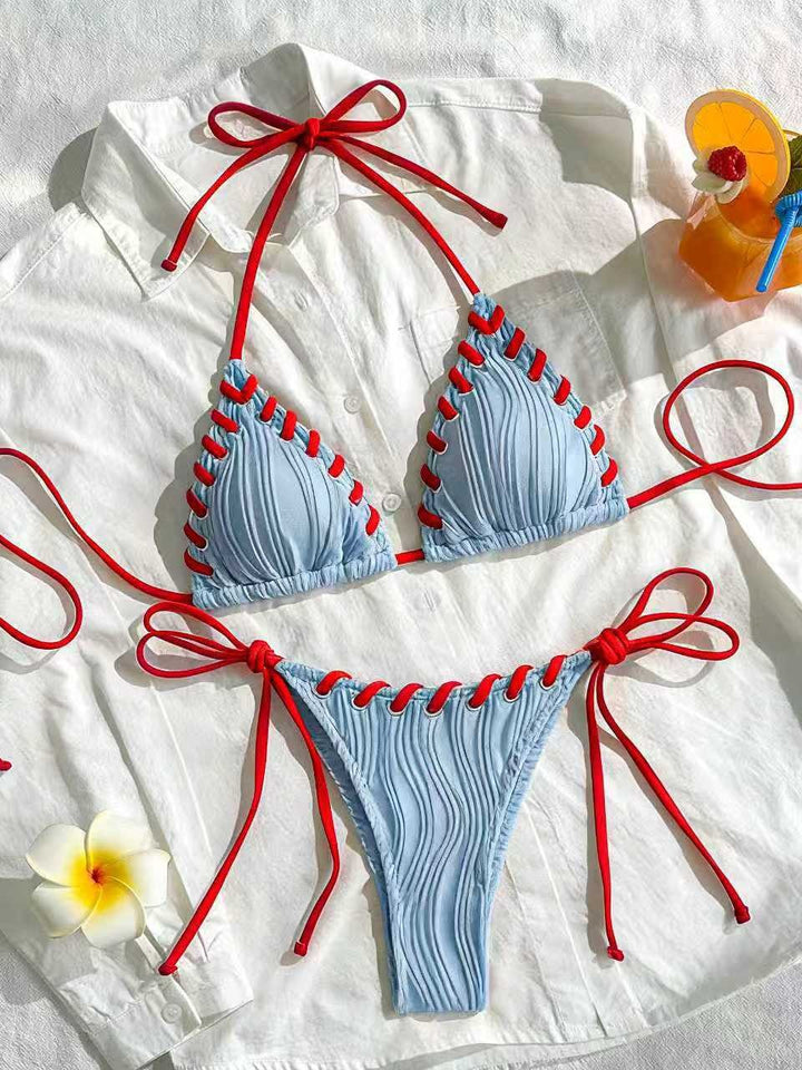 Damen Bikini-Set mit elegantem Rüschendesign und verstellbaren Trägern Drune