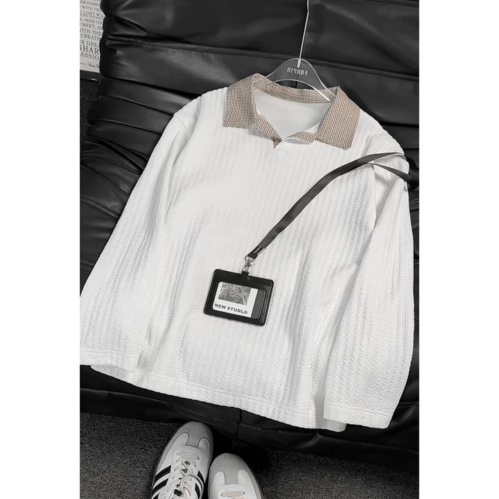 Damen Modisches Oversized Hemd mit kariertem Kragen Drune