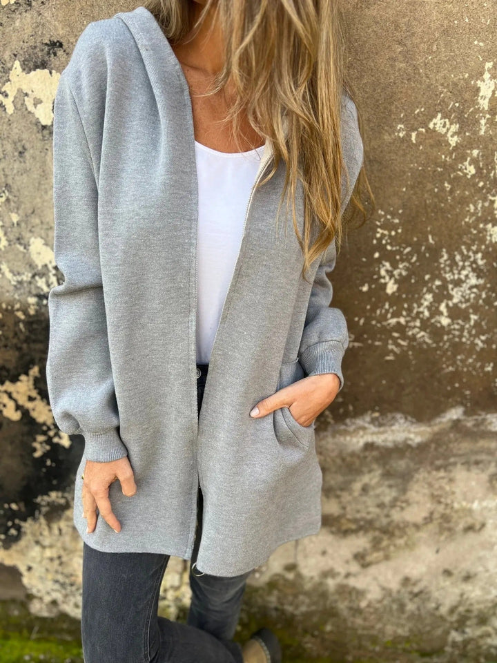 Drune | Hoodie - Relaxed Fit - Reißverschluss - Mittellang mit Taschen
