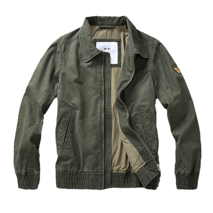 Herren legere Canvas-Fieldjacke mit Reißverschluss und elastischem Saum Drune