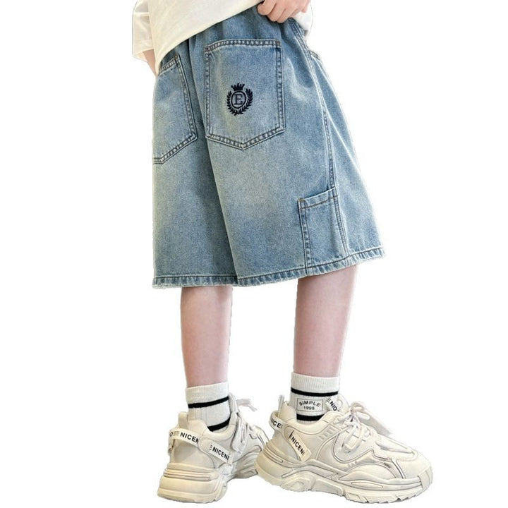 Unisex stylische Denim-Shorts mit großen Taschen Drune