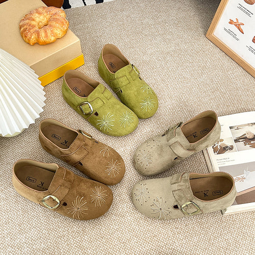 Damen Elegante und bequeme Clogs aus hochwertigem Wildleder Drune