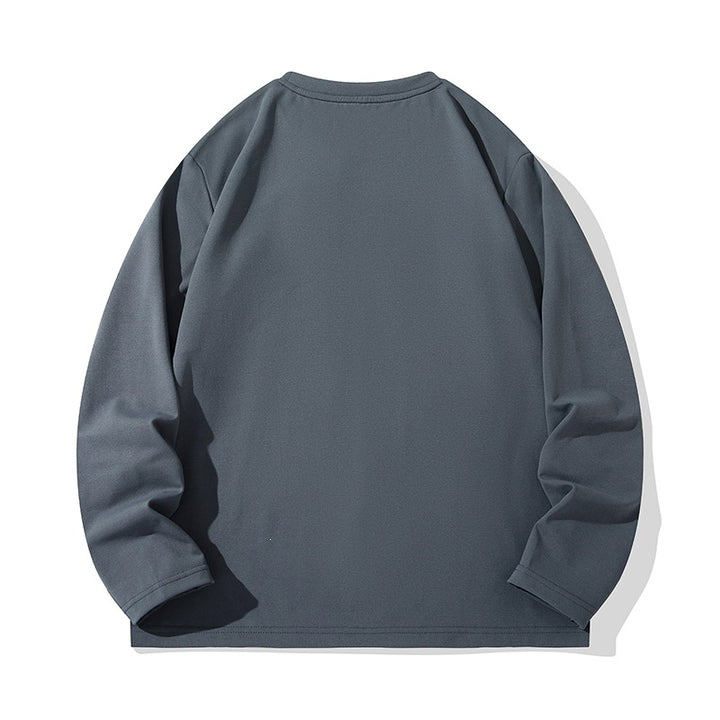 Unisex Oversize Langarm‑Sweatshirt mit Brustreißverschlusstasche und Rundhalsausschnitt Drune